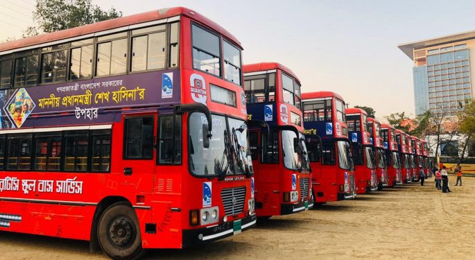 চট্টগ্রামে নামছে ৭৮ আসন বিশিষ্ট ১০টি ডাবল ডেকার স্মার্ট স্কুল বাস
