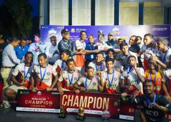 গ্রিন ইউনিভার্সিটি আন্ত:কলেজ ফুটবলে চ্যাম্পিয়ন নৌবাহিনী কলেজ