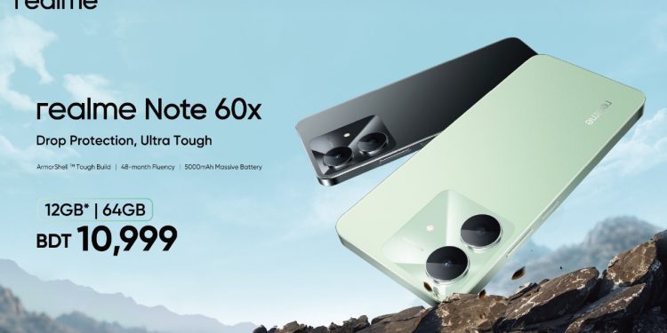 ড্রপ প্রোটেকশন ফিচারযুক্ত নোট ৬০এক্স স্মার্টফোন আনল রিয়েলমি