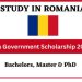 ফুল ফ্রি স্কলারশিপে স্নাতক-স্নাতকোত্তর-পিএইচডি করুন রোমানিয়ায়