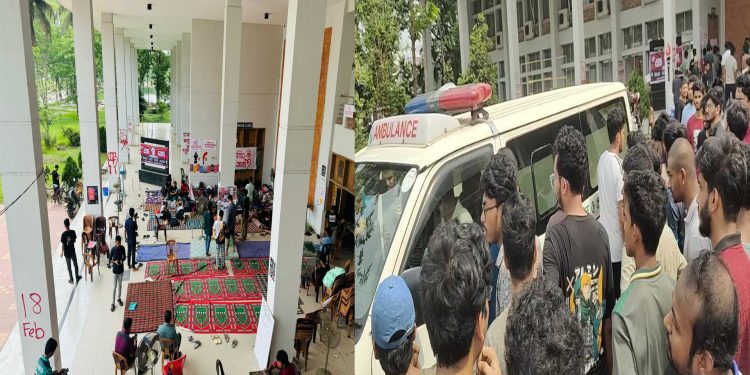 আমরণ অনশনে অসুস্থ কুয়েটের ৪ শিক্ষার্থী