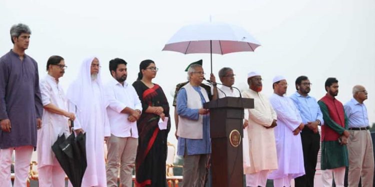 জুলাই ঘোষণাপত্র পাঠ করলেন প্রধান উপদেষ্টা ড. মুহাম্মদ ইউনূস