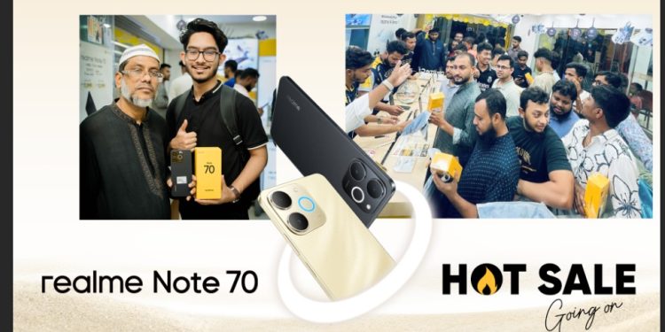 ক্রেতাদের মাঝে ব্যাপক সাড়া ফেলেছে রিয়েলমি নোট ৭০